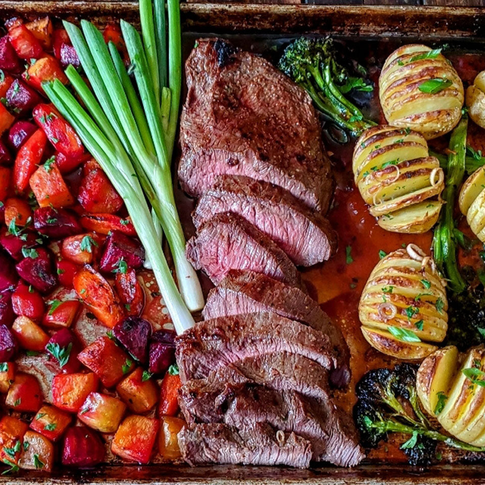 Felton Angus Beef Flat Iron Steak makes a delicious one-pan meal