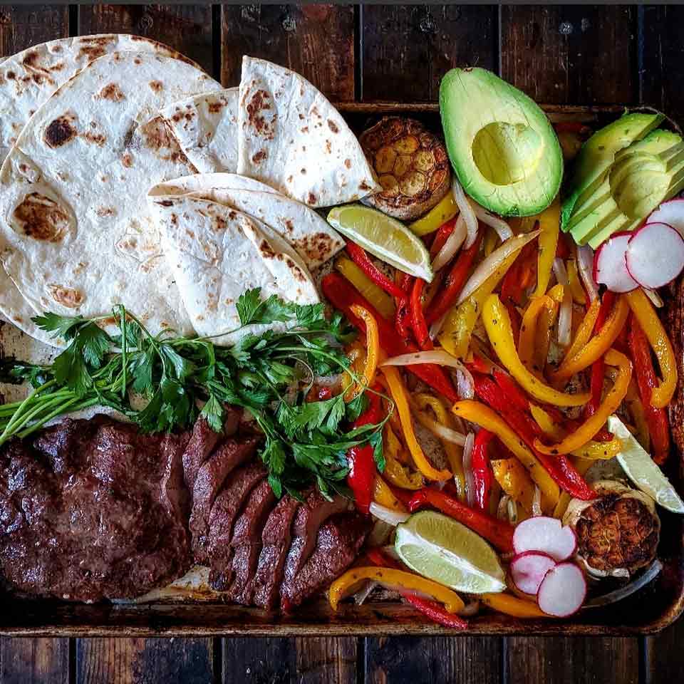 Sheet pan steak fajitas are a healthy and easy family meal.