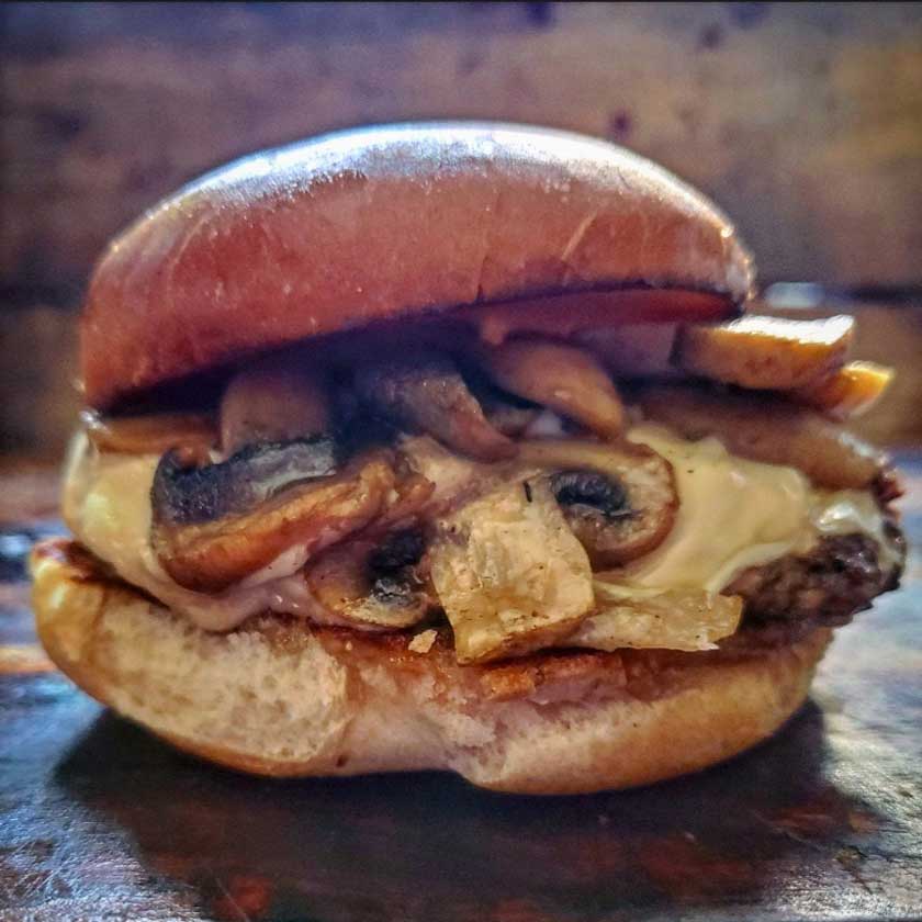 Mushroom Swiss Smash Burgers